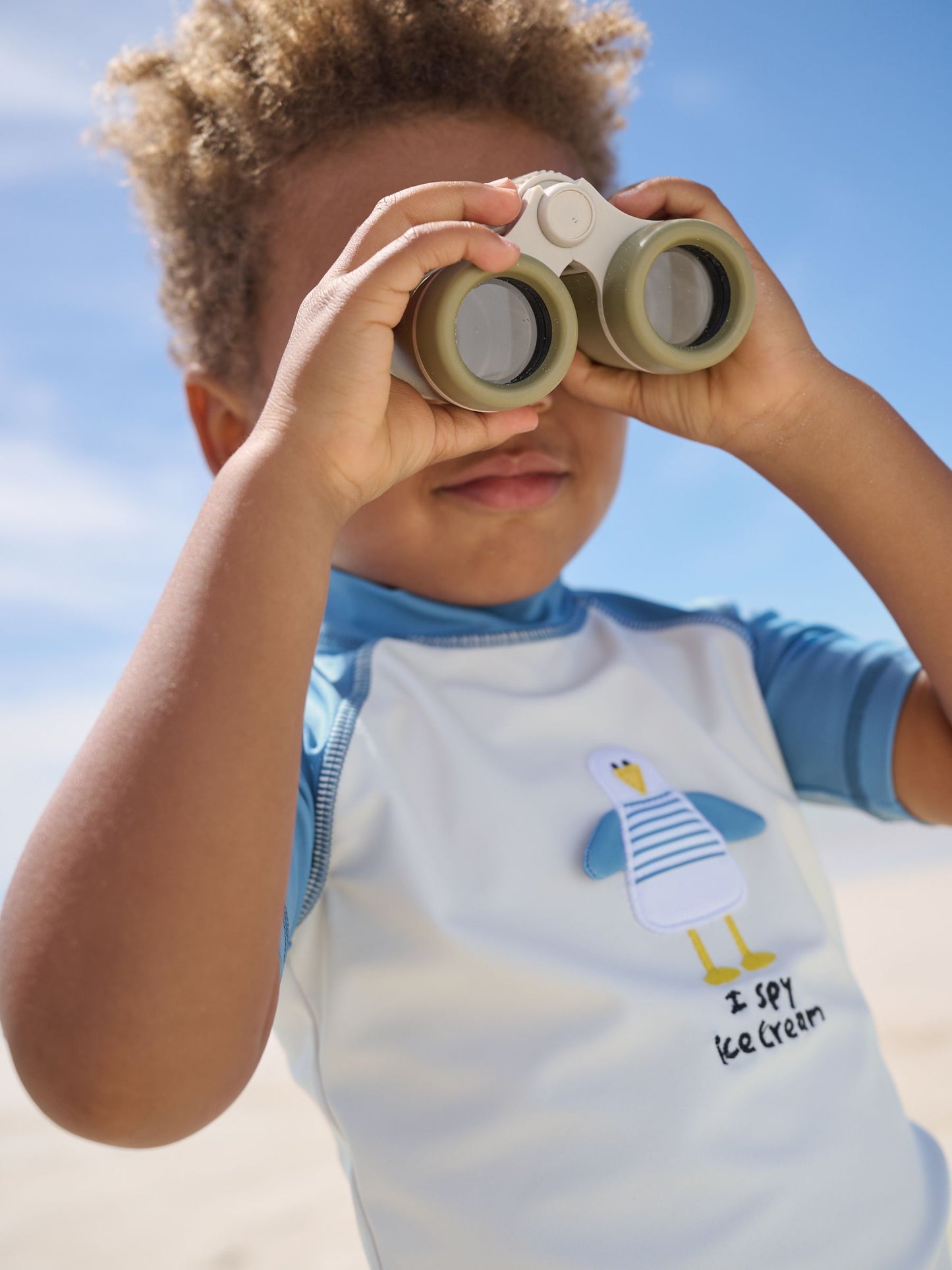 Blue/Ecru Seagull Short Sleeve Sunsafe Rash Vest and Swim Shorts Set (3mths-7yrs) image 4