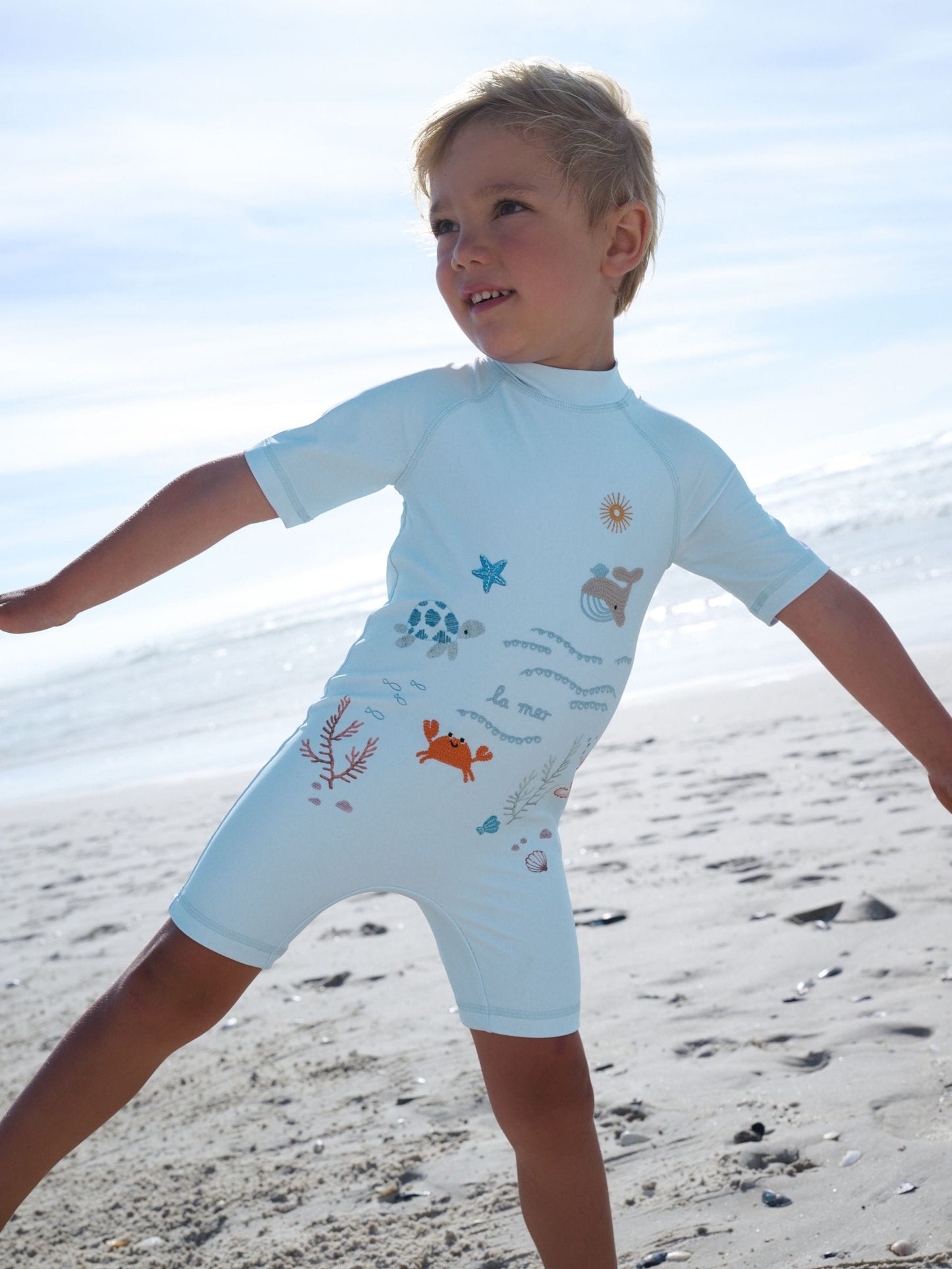 Blue Sealife Sunsafe All-In-One Swimsuit (3mths-7yrs) image 1