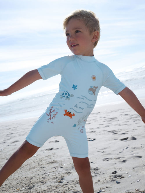 Blue Sealife Sunsafe All-In-One Swimsuit (3mths-7yrs) image 1