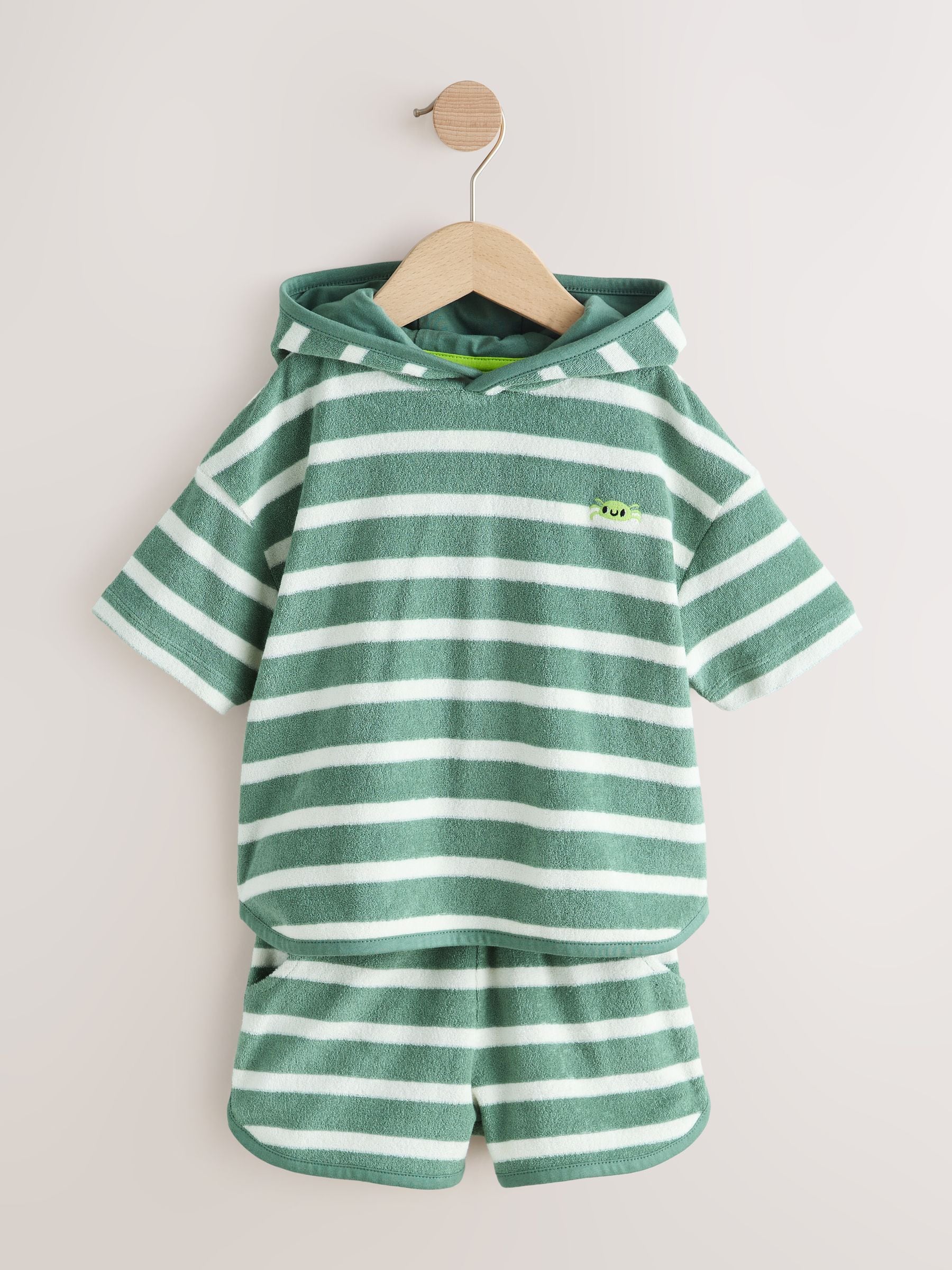 Sage Green Towelling Top and Shorts Set (3mths-7yrs) image 5