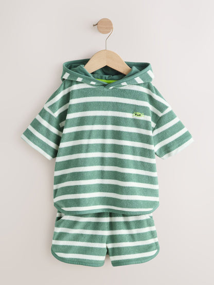 Sage Green Towelling Top and Shorts Set (3mths-7yrs) image 5