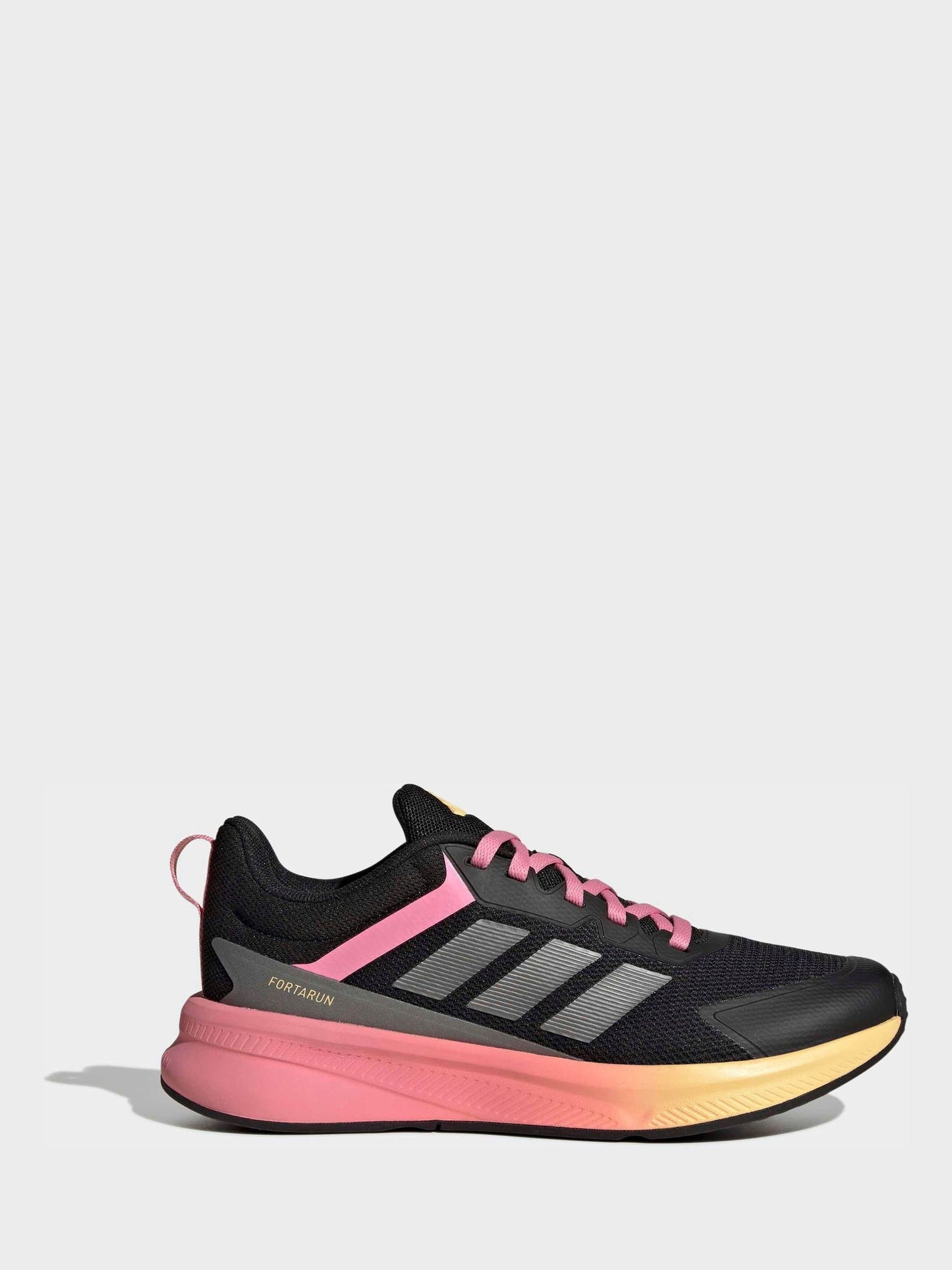 adidas Black/Pink Fortarun 4.0 Lace Junior Trainers image 1