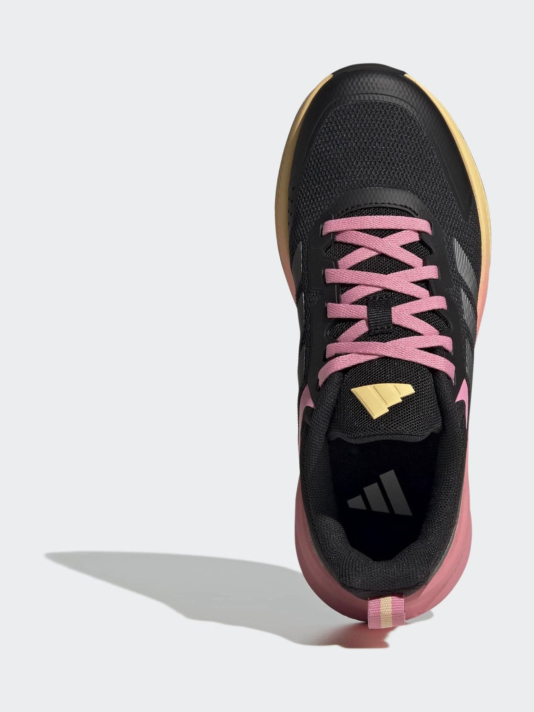 adidas Black/Pink Fortarun 4.0 Lace Junior Trainers image 6