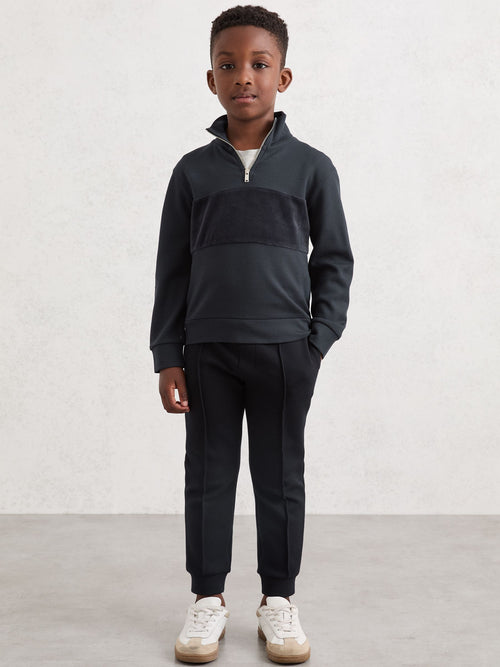 Reiss Navy Blue Premier 3-9 yrs Premium Interlock Drawstring Joggers image 1