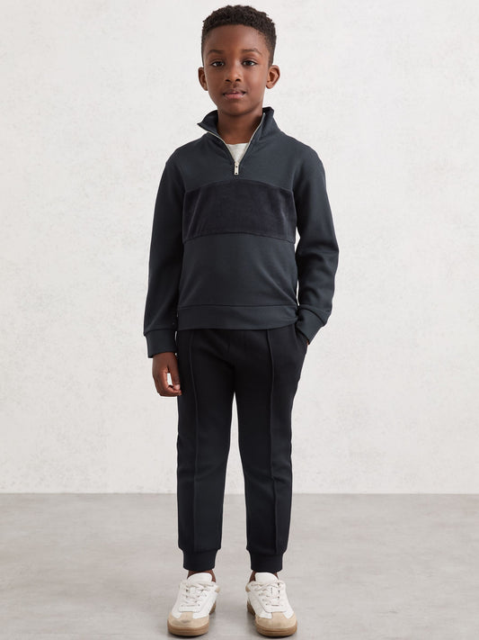 Reiss Navy Blue Premier 3-9 yrs Premium Interlock Drawstring Joggers image 1