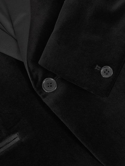 Reiss Black Ace 3-9 yrs Single-Breasted Velvet Tuxedo Blazer image 5