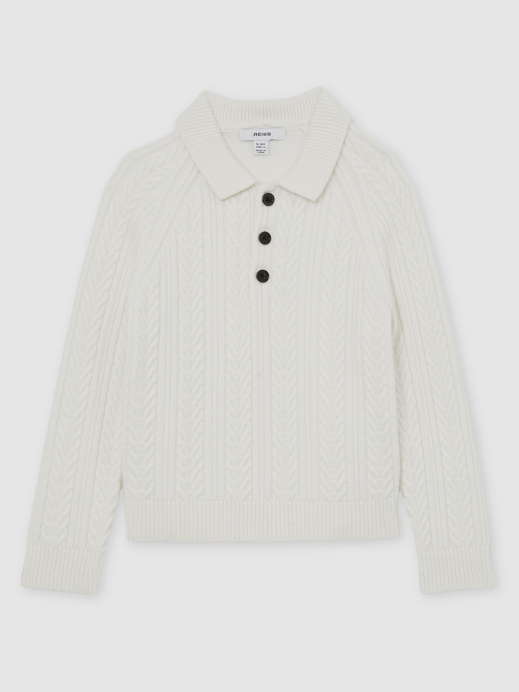 Dsiney Kidz - Reiss Off White Evesham 9-13 yrs Cable-Knit Jumper With Wool image 2