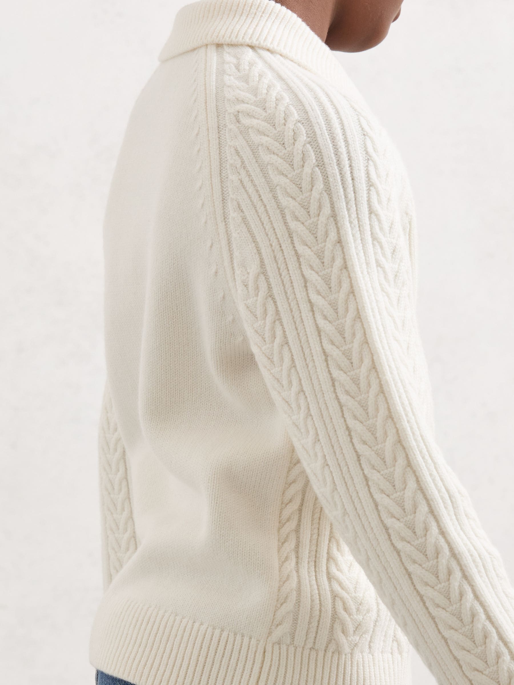 Dsiney Kidz - Reiss Off White Evesham 9-13 yrs Cable-Knit Jumper With Wool image 4