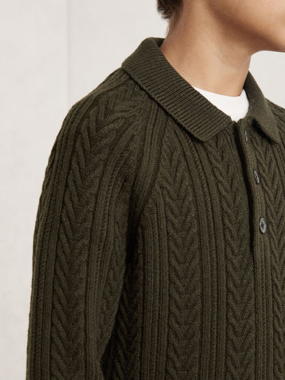 Dsiney Kidz - Reiss Dark Green Evesham 9-13 yrs Cable-Knit Jumper With Wool image 1