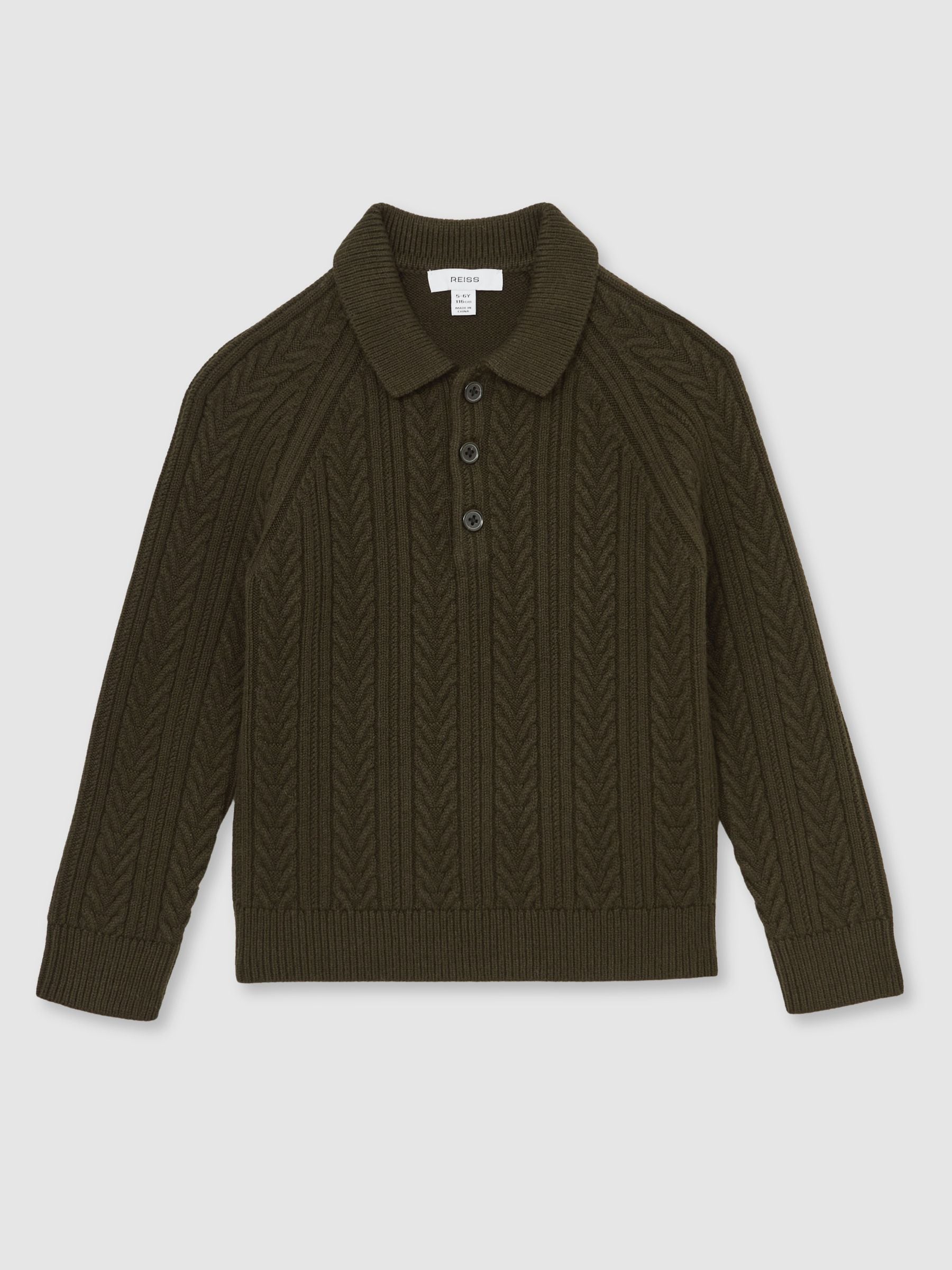 Dsiney Kidz - Reiss Dark Green Evesham 9-13 yrs Cable-Knit Jumper With Wool image 2
