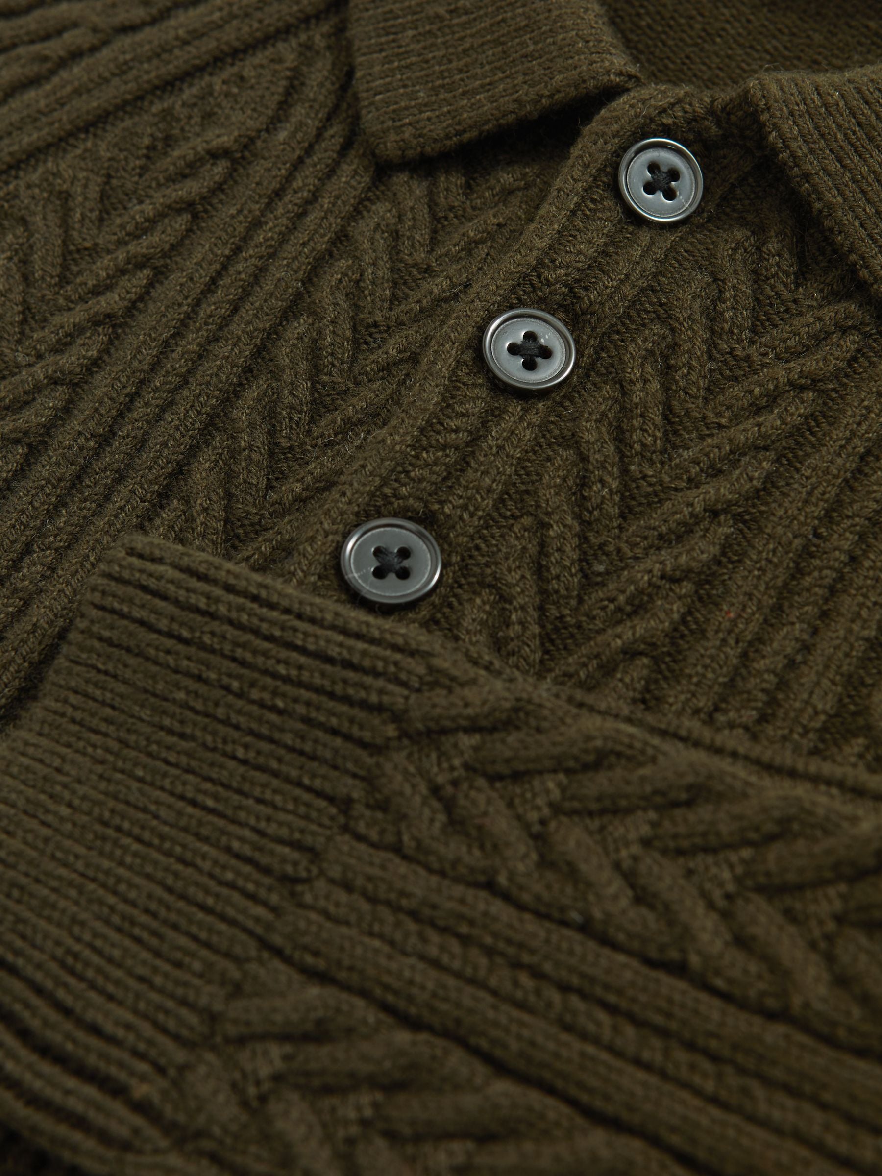 Dsiney Kidz - Reiss Dark Green Evesham 9-13 yrs Cable-Knit Jumper With Wool image 4