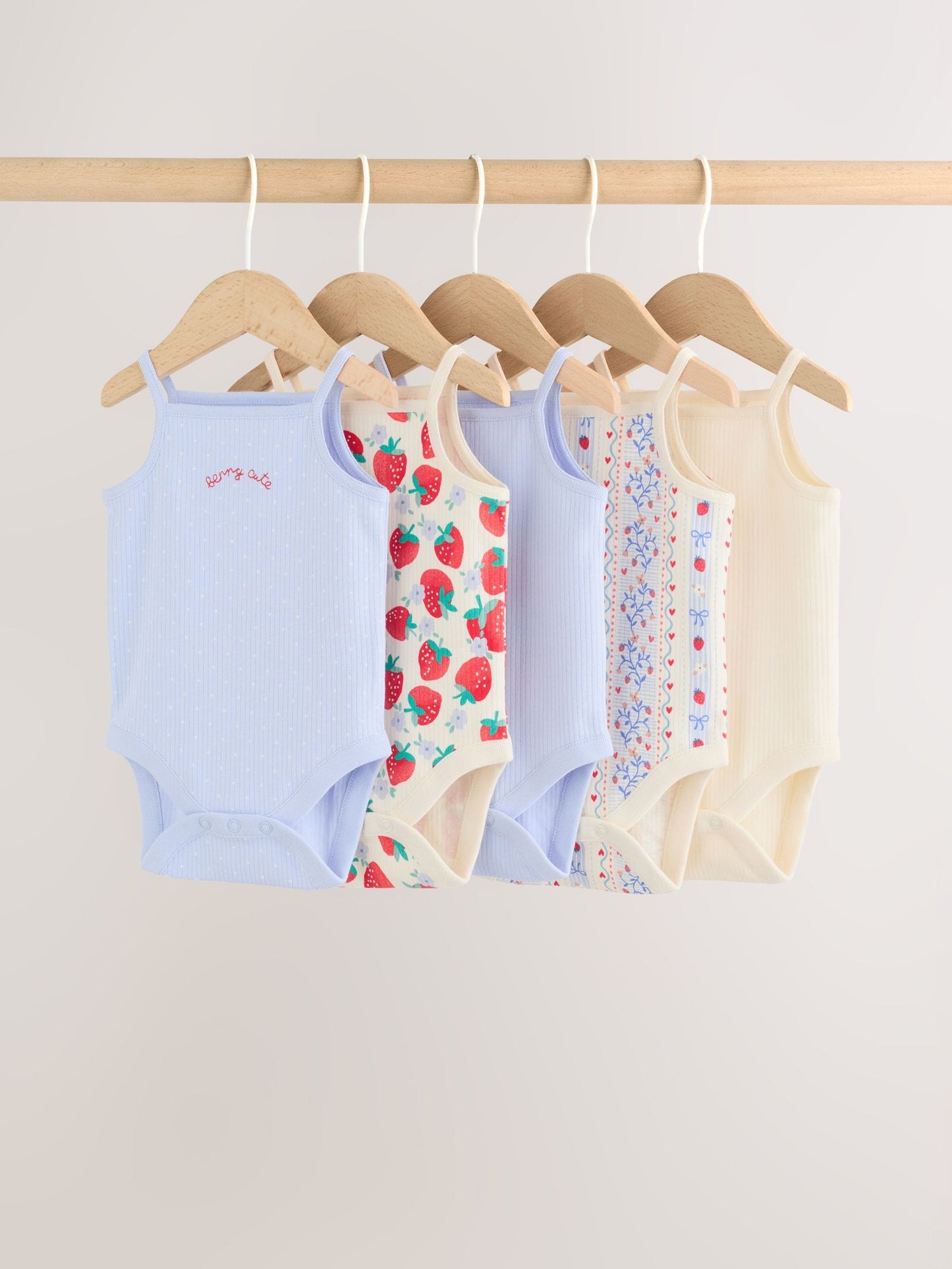 Blue Vest Baby Bodysuits 5 Pack image 1