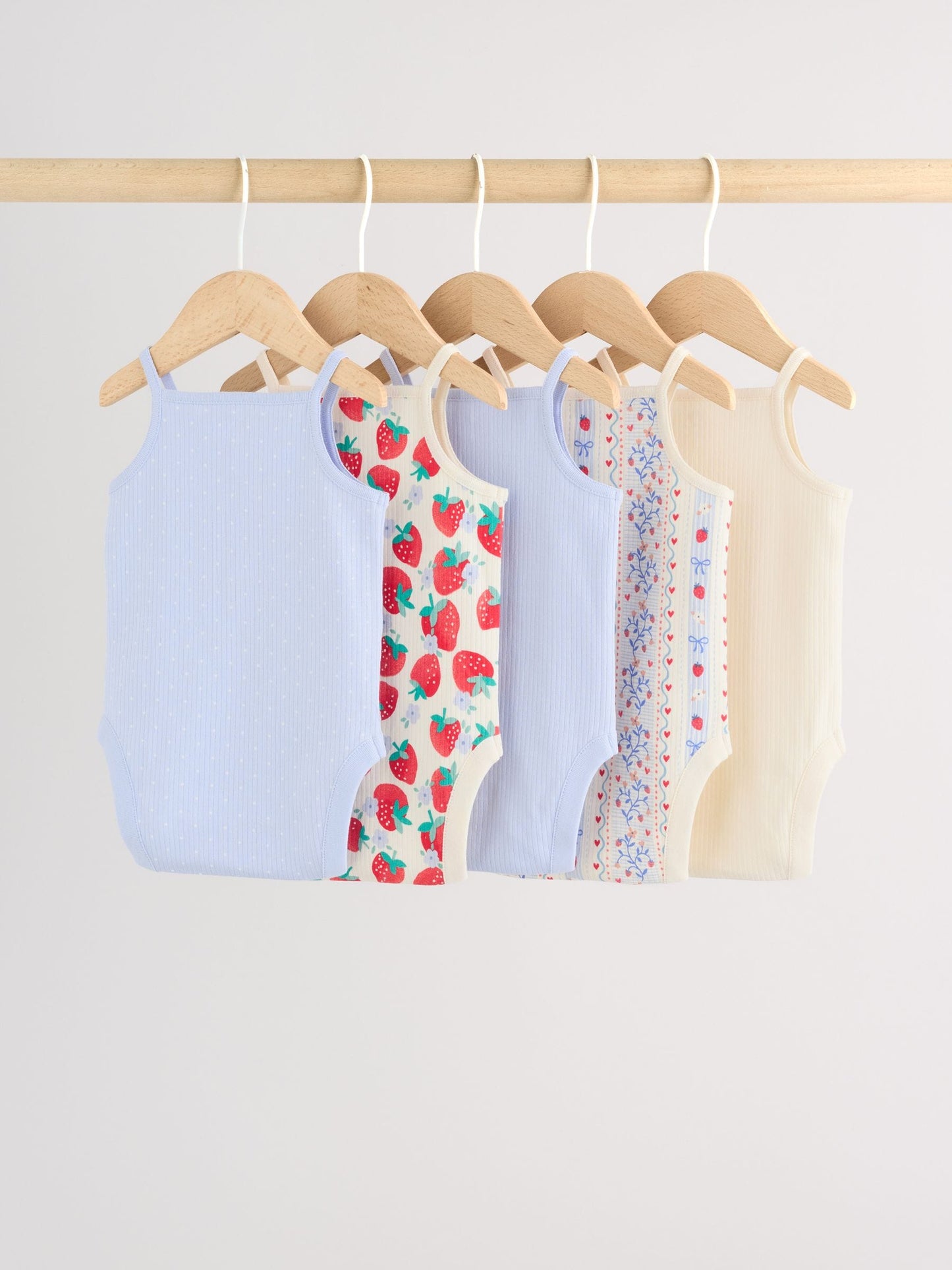 Blue Vest Baby Bodysuits 5 Pack image 2
