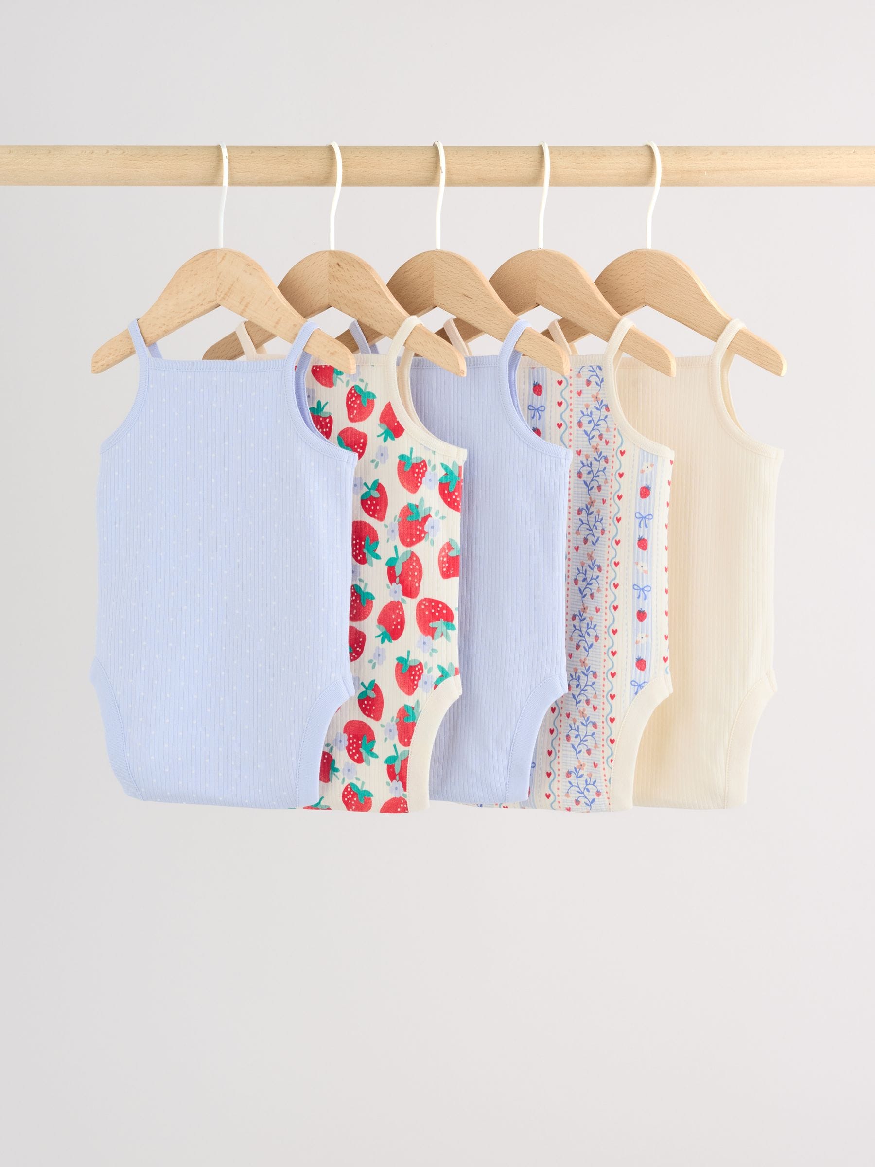 Blue Vest Baby Bodysuits 5 Pack image 2