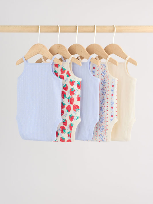 Blue Vest Baby Bodysuits 5 Pack image 2