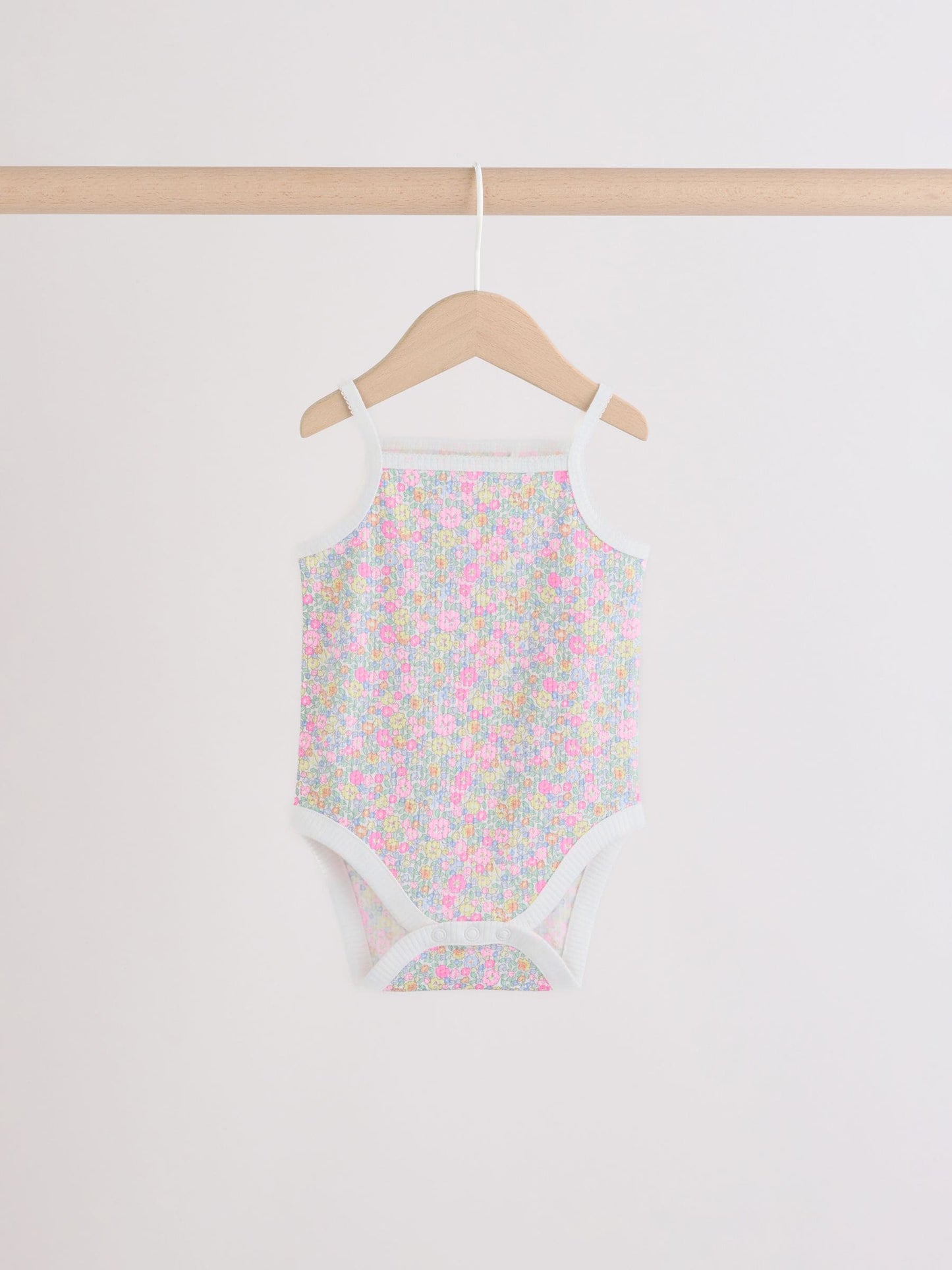 Pink/Blue Vest Baby Bodysuits 5 Pack image 3