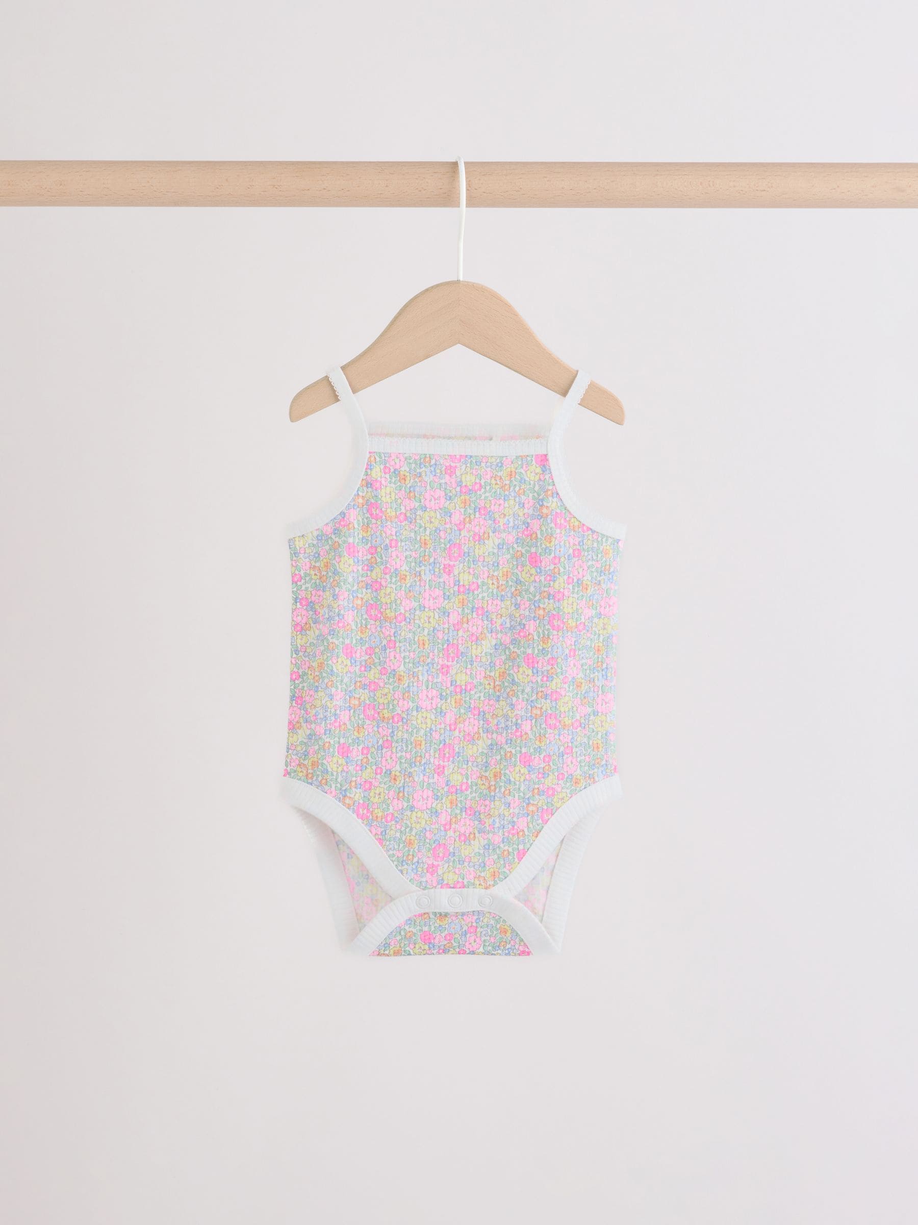 Pink/Blue Vest Baby Bodysuits 5 Pack image 3