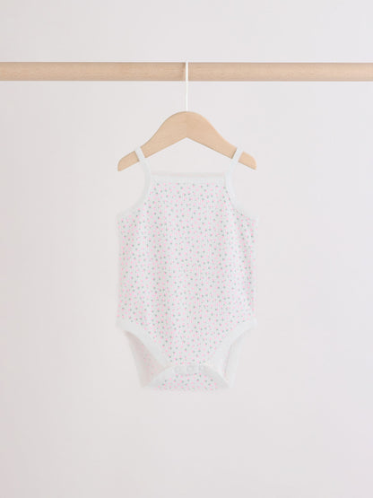 Pink/Blue Vest Baby Bodysuits 5 Pack image 6