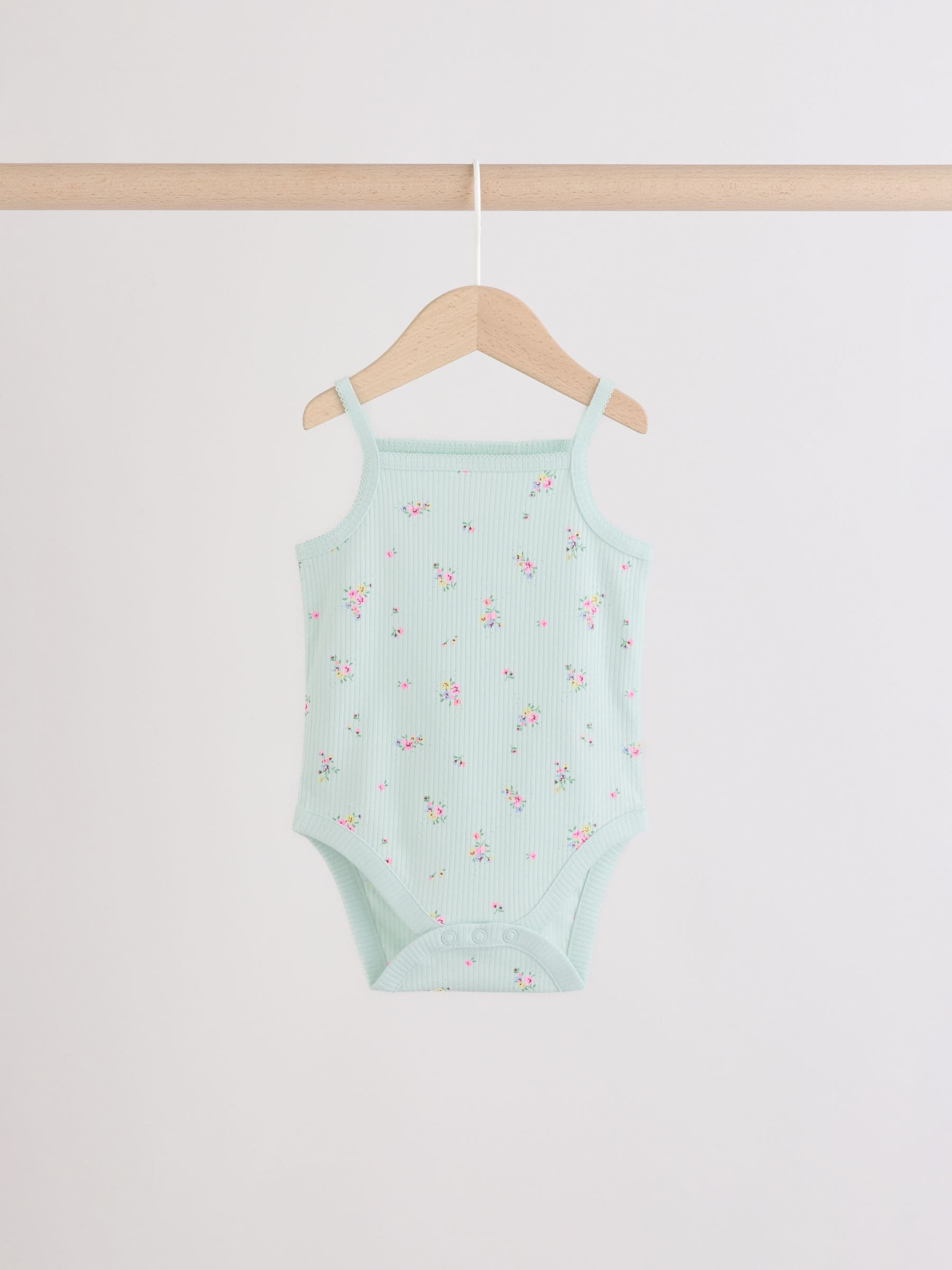 Pink/Blue Vest Baby Bodysuits 5 Pack image 7
