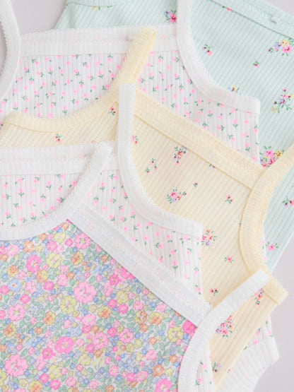 Pink/Blue Vest Baby Bodysuits 5 Pack image 9