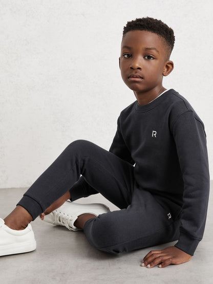 Reiss Navy Avery 3-9 yrs Logo Sweatshirt and Joggers Set Cotton-Blend image 1