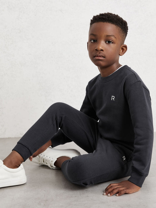 Reiss Navy Avery 3-9 yrs Logo Sweatshirt and Joggers Set Cotton-Blend image 1