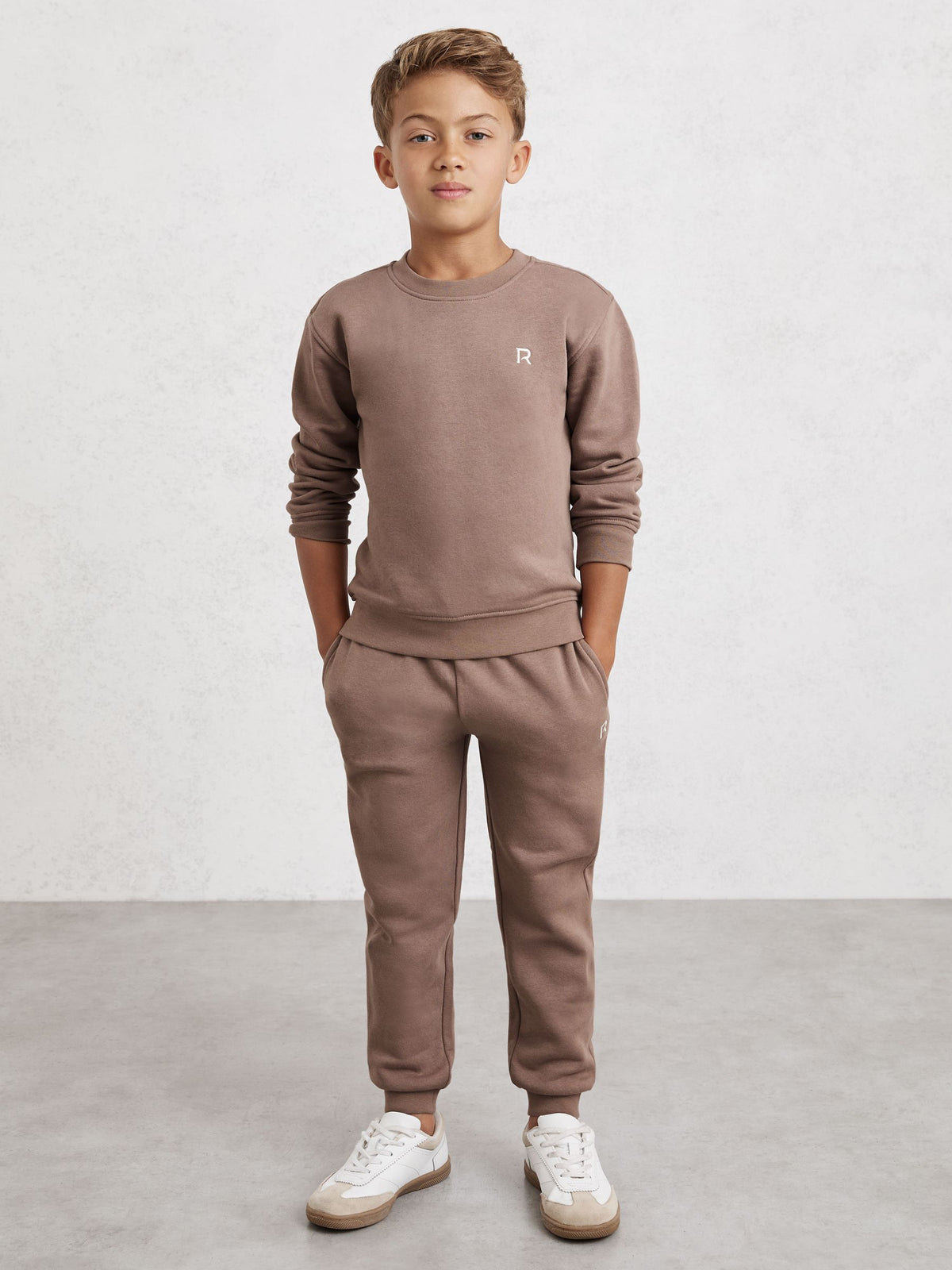 Dsiney Kidz - Reiss Taupe Avery 9-13 yrs Logo Sweatshirt and Joggers Set Cotton-Blend image 1