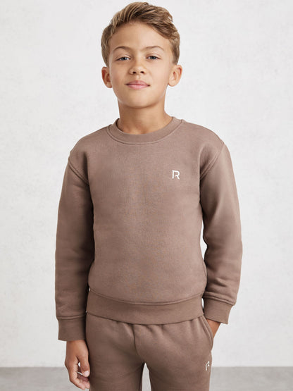 Reiss Taupe Avery 3-9 yrs Logo Sweatshirt and Joggers Set Cotton-Blend image 1