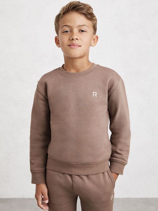 Reiss Taupe Avery 3-9 yrs Logo Sweatshirt and Joggers Set Cotton-Blend image 1