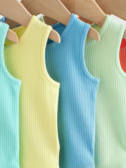 Multi Vest Baby Bodysuits 5 Pack image 9