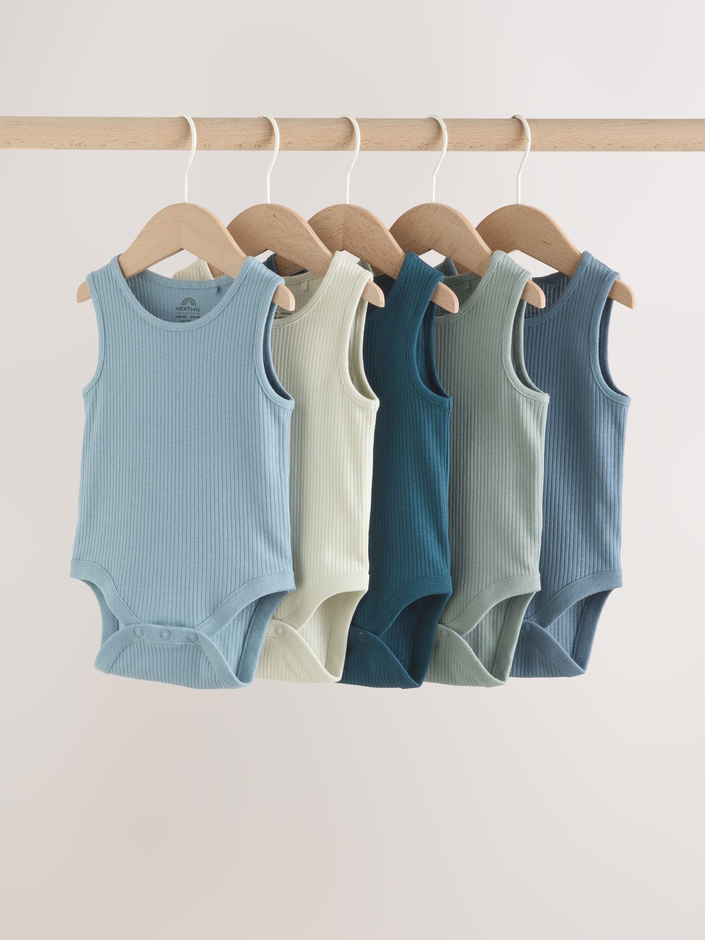Blue Vest Baby Bodysuits 5 Pack image 1