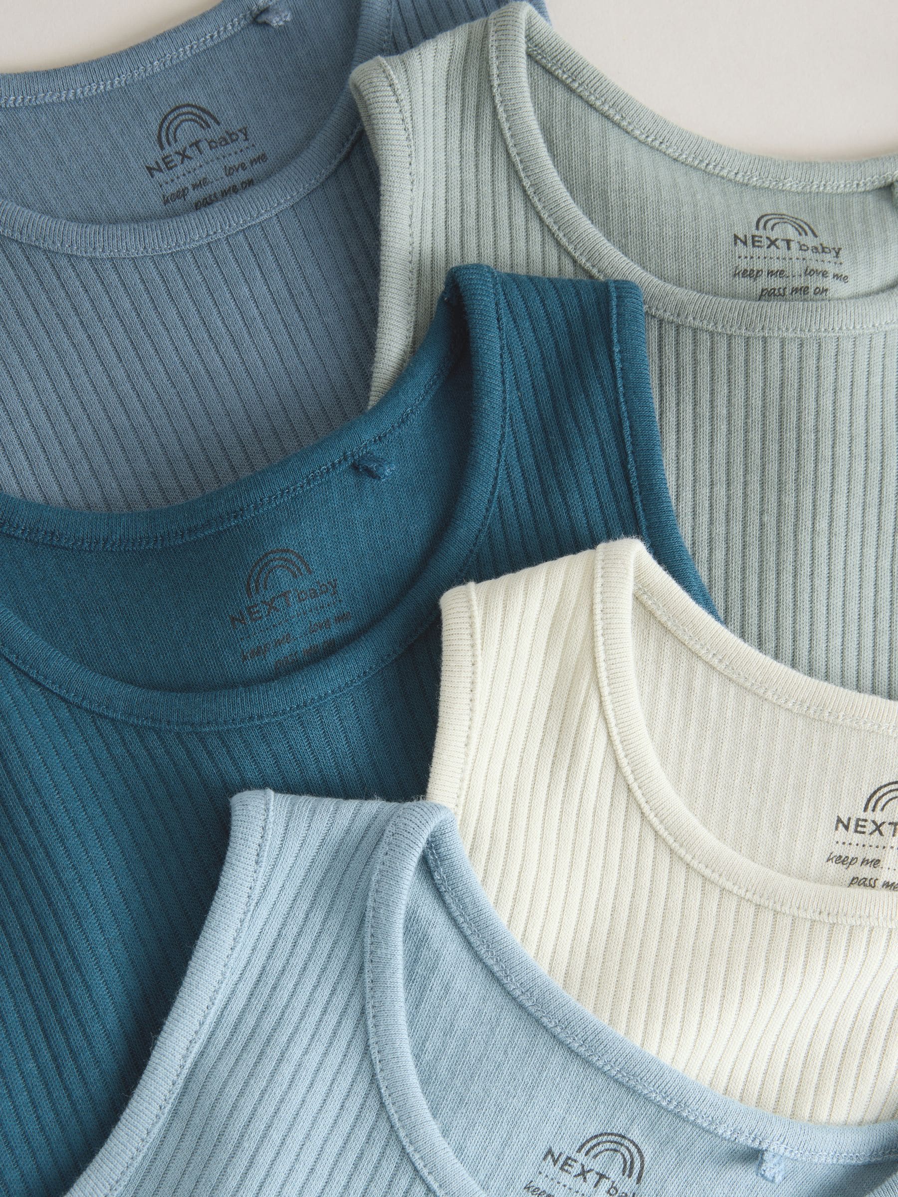 Blue Vest Baby Bodysuits 5 Pack image 3