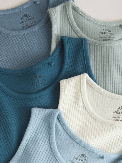 Blue Vest Baby Bodysuits 5 Pack image 3