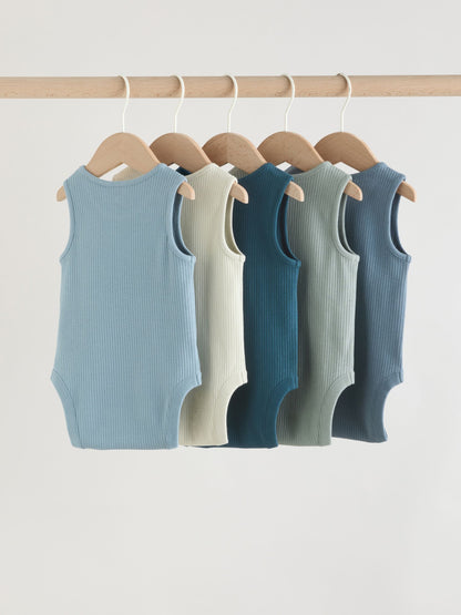 Blue Vest Baby Bodysuits 5 Pack image 6