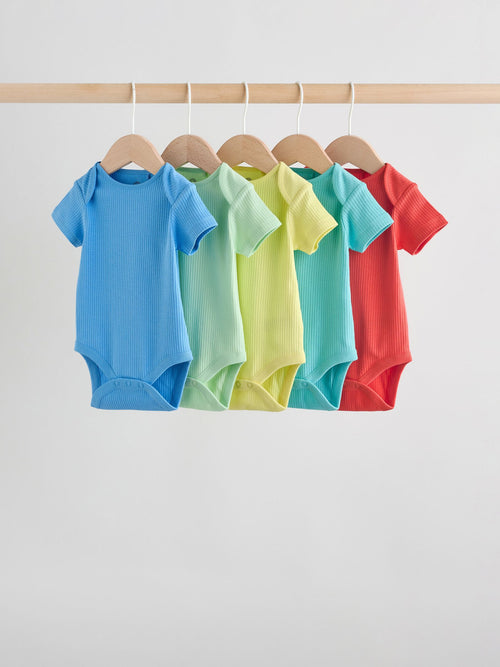 Dsiney Kidz - Multi Brights Short Sleeve Baby Bodysuits 5 Pack image 1