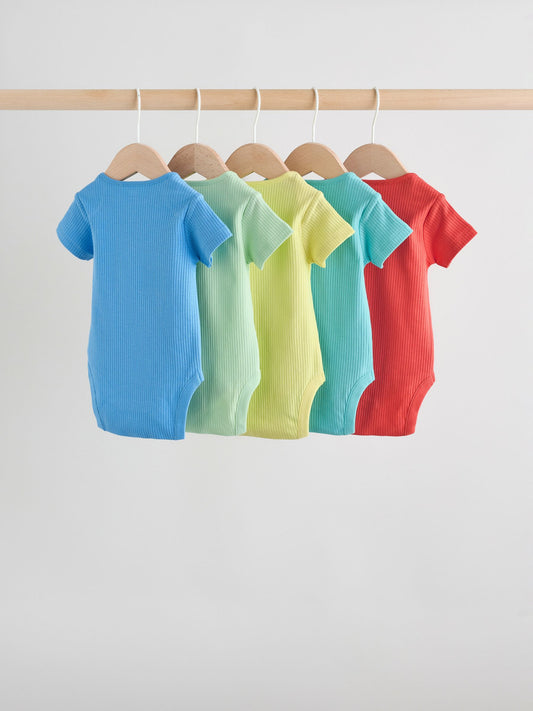 Dsiney Kidz - Multi Brights Short Sleeve Baby Bodysuits 5 Pack image 2