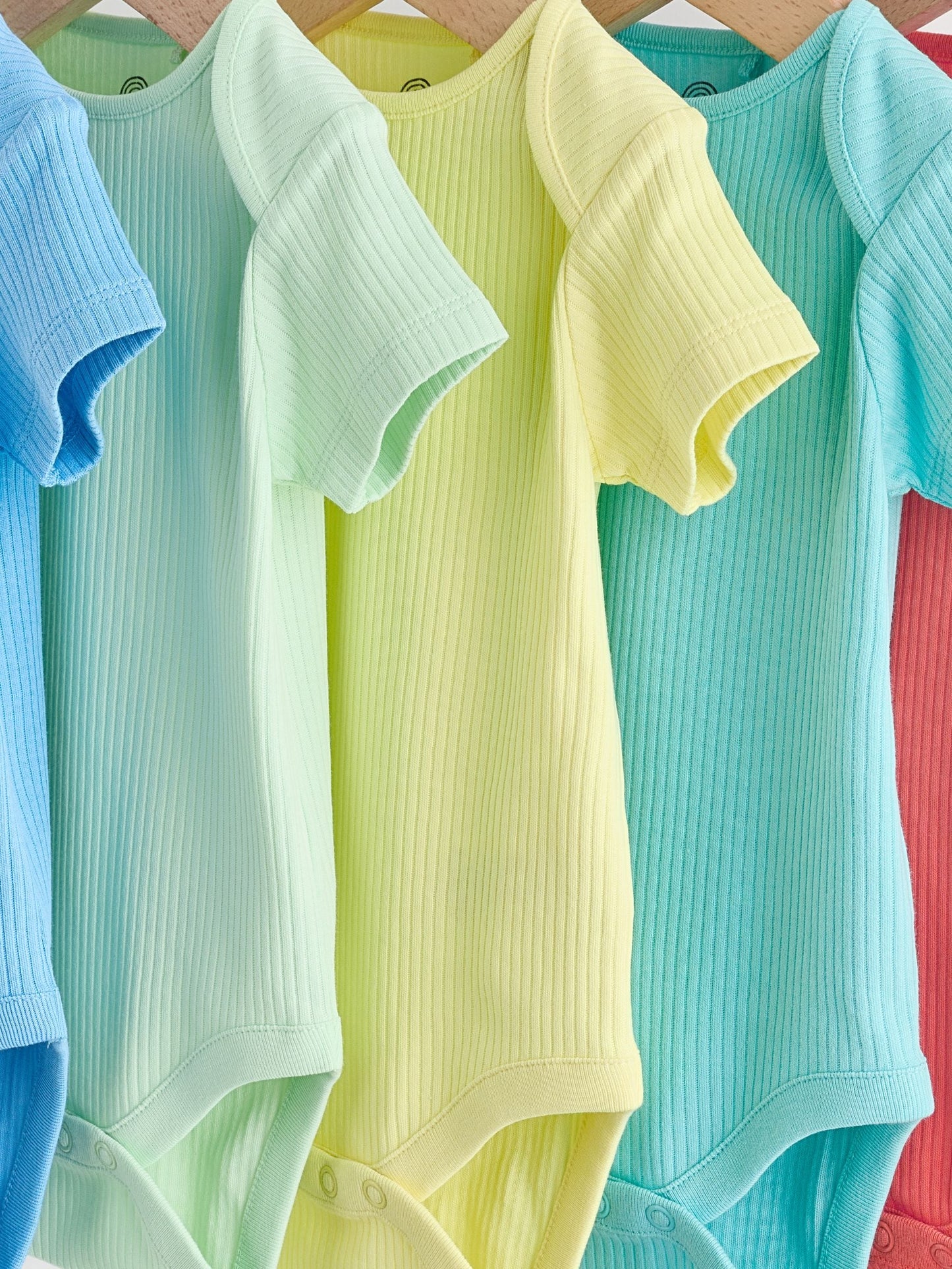 Multi Brights Short Sleeve Baby Bodysuits 5 Pack image 3
