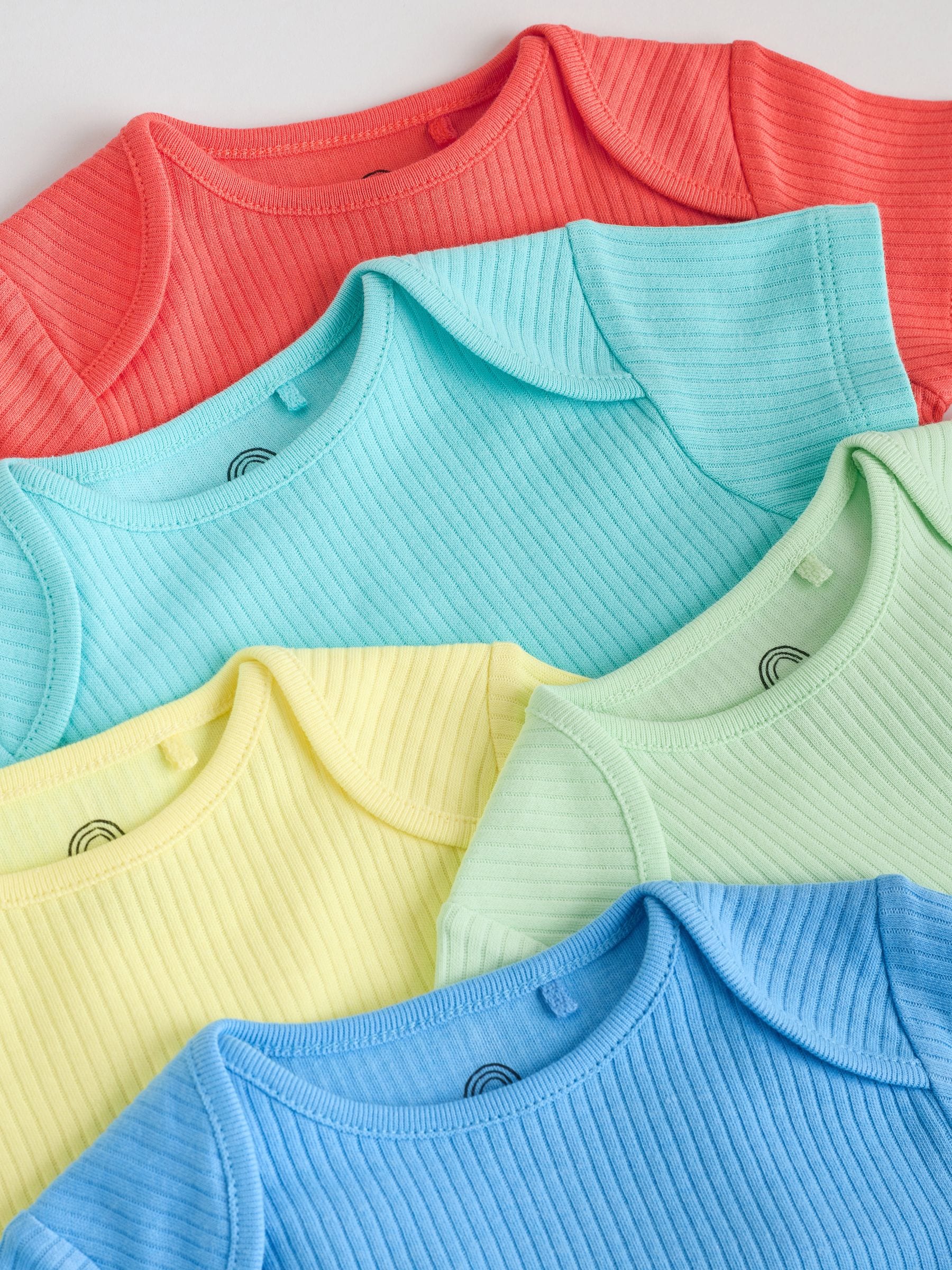 Multi Brights Short Sleeve Baby Bodysuits 5 Pack image 4