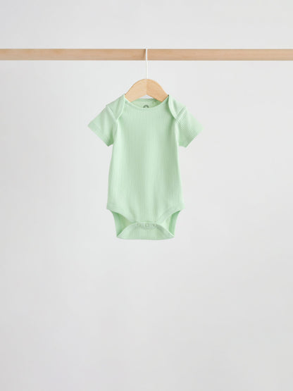 Multi Brights Short Sleeve Baby Bodysuits 5 Pack image 9