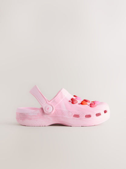Pink Heart Clogs image 1