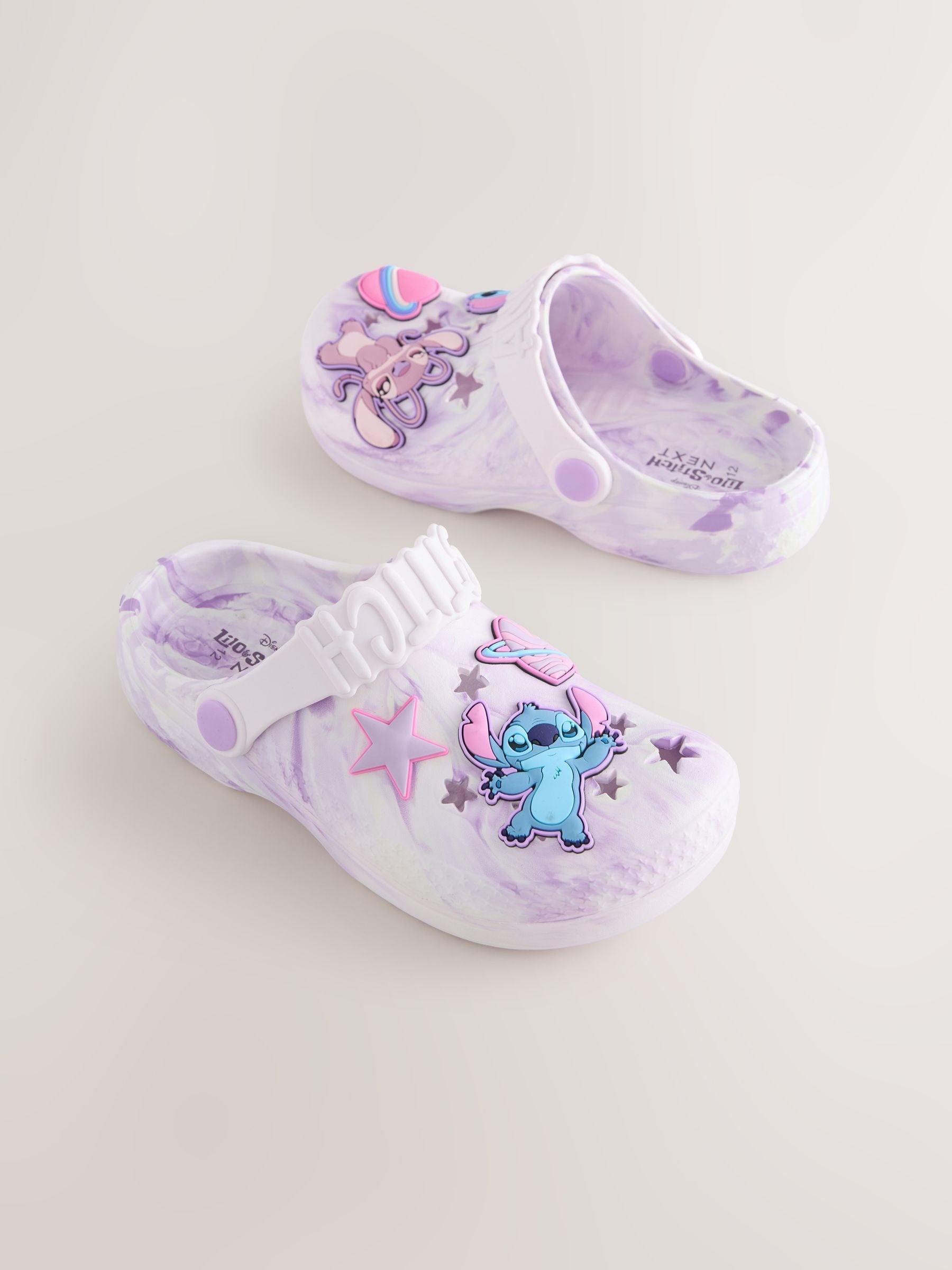 Lilac Purple Marble Lilo & Stitch Clogs image 1