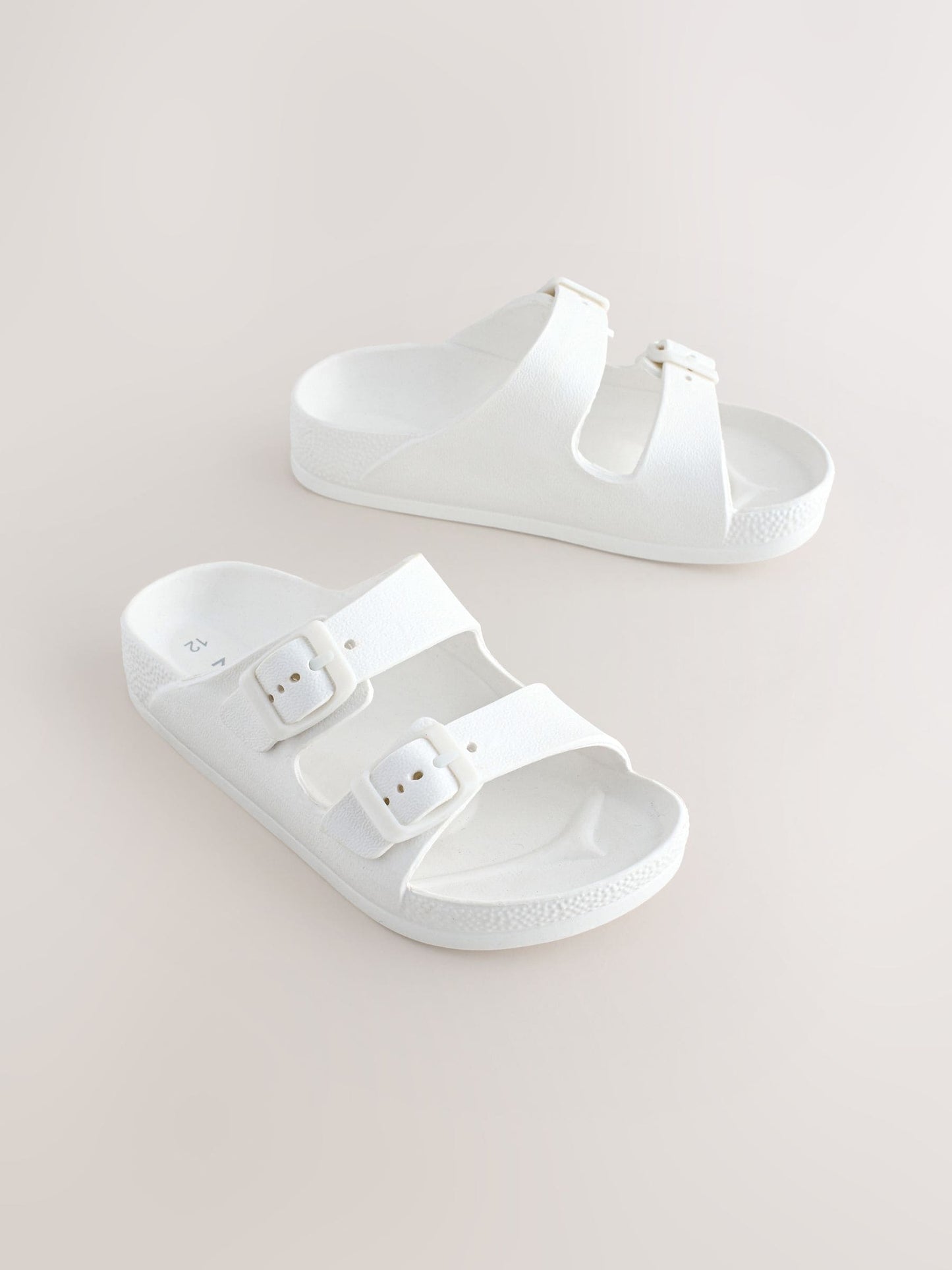 White Buckle Sliders image 1