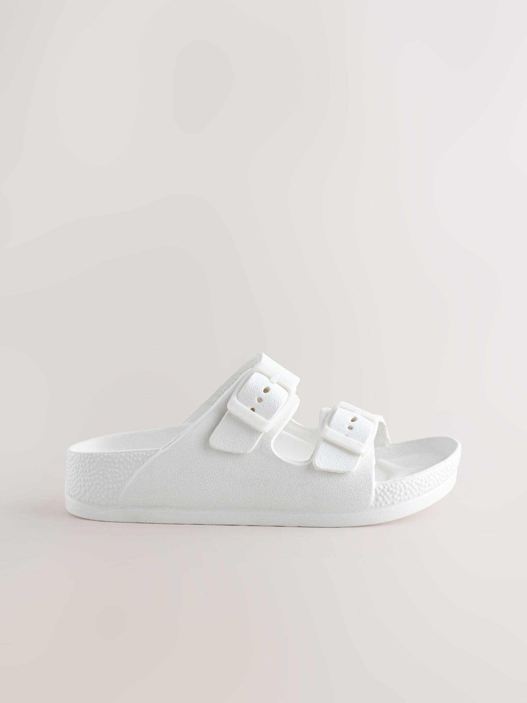 White Buckle Sliders image 2