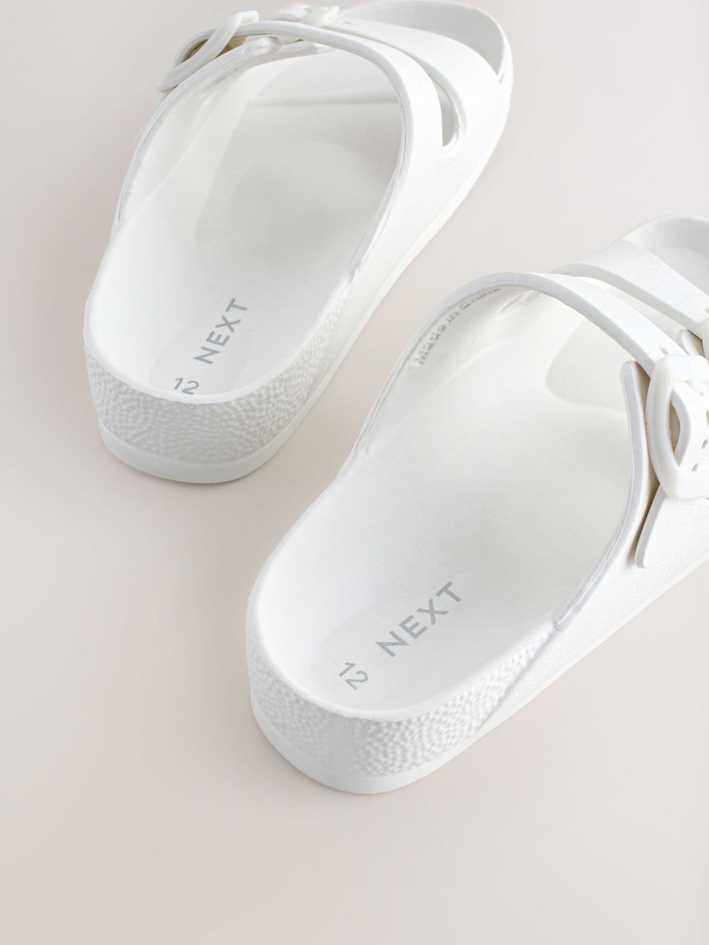 White Buckle Sliders image 3