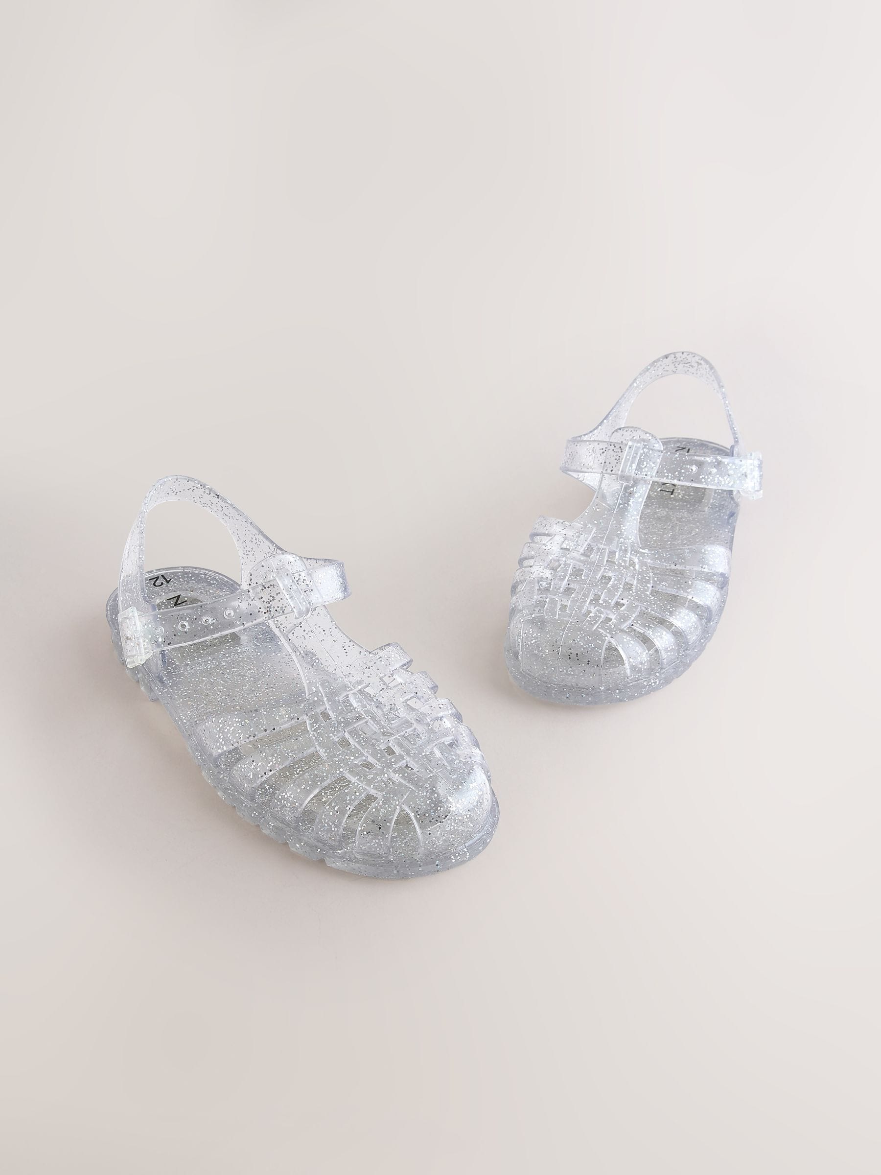 Silver Glitter Jelly Sandals image 1