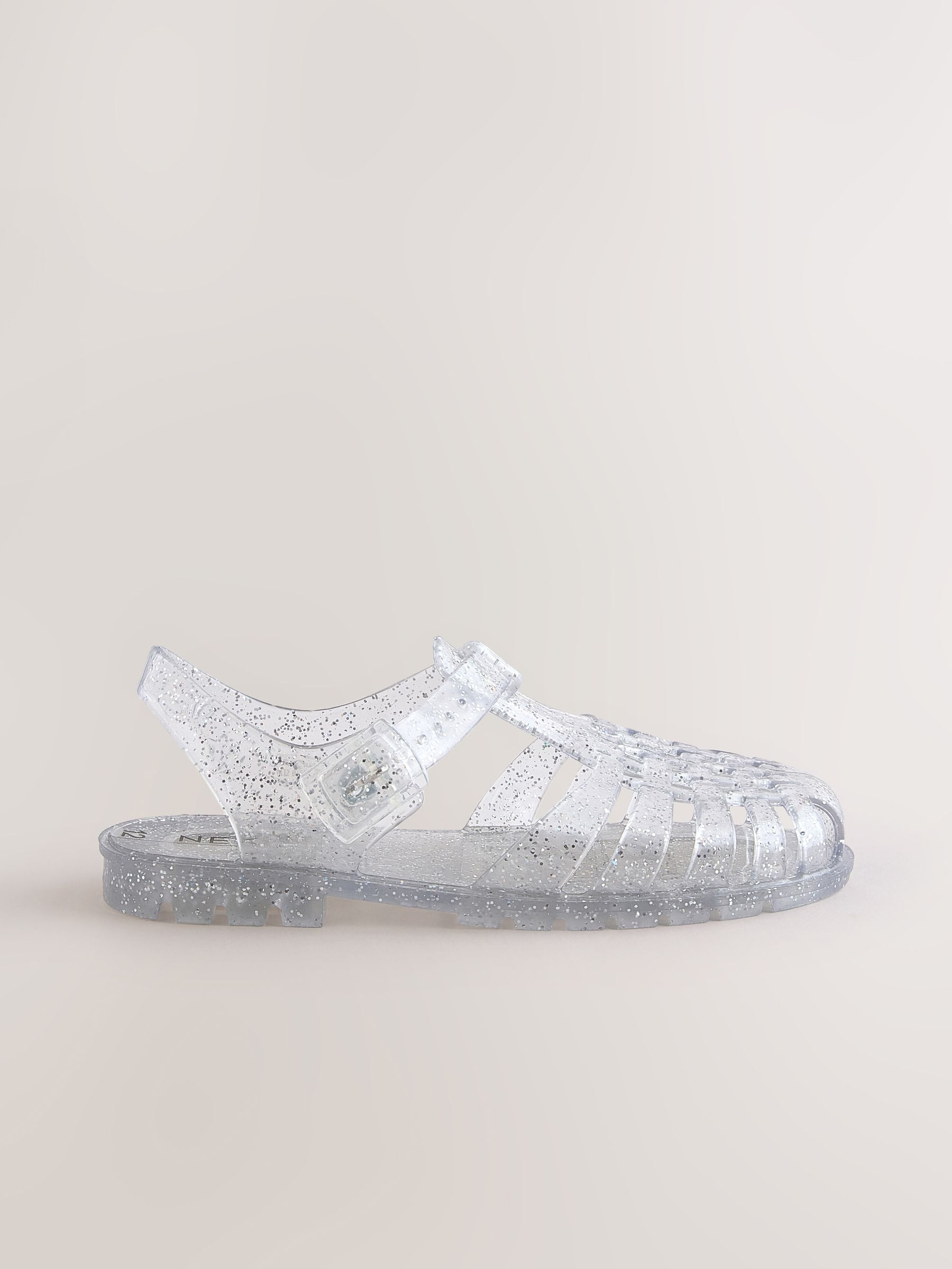 Silver Glitter Jelly Sandals image 2