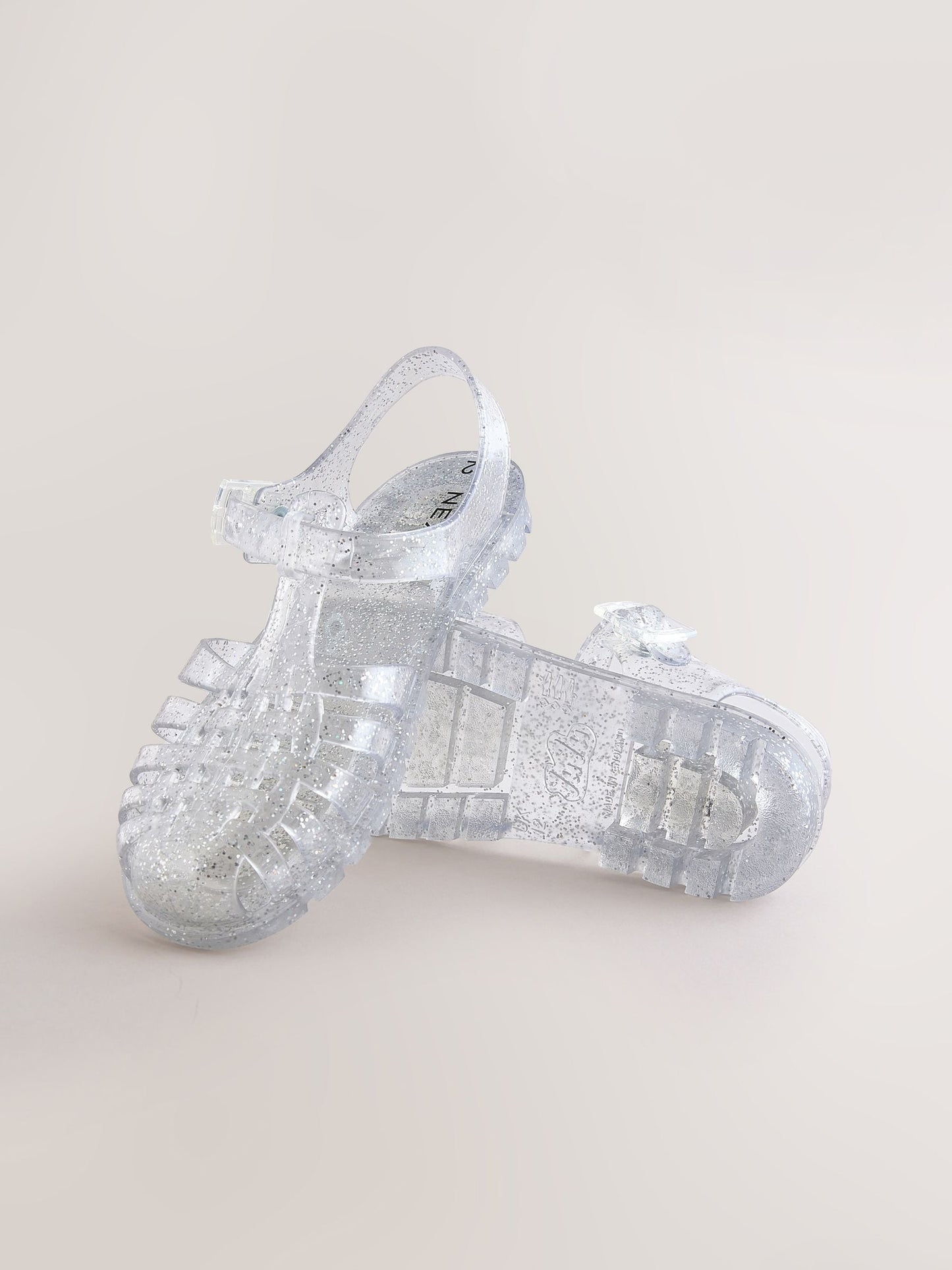 Silver Glitter Jelly Sandals image 3