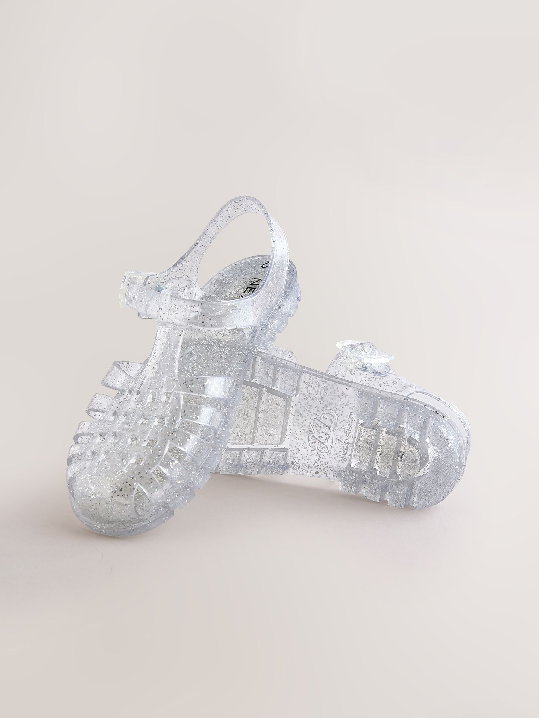 Silver Glitter Jelly Sandals image 3