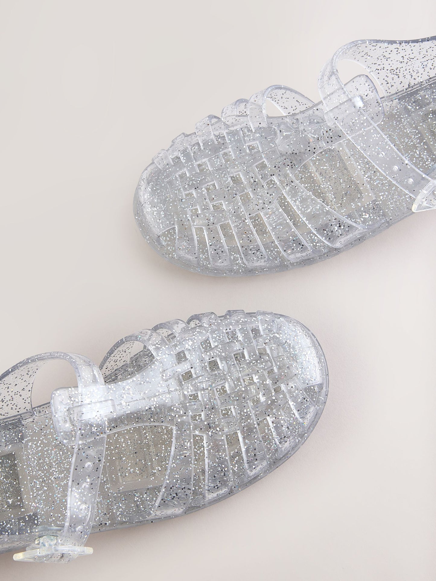 Silver Glitter Jelly Sandals image 4