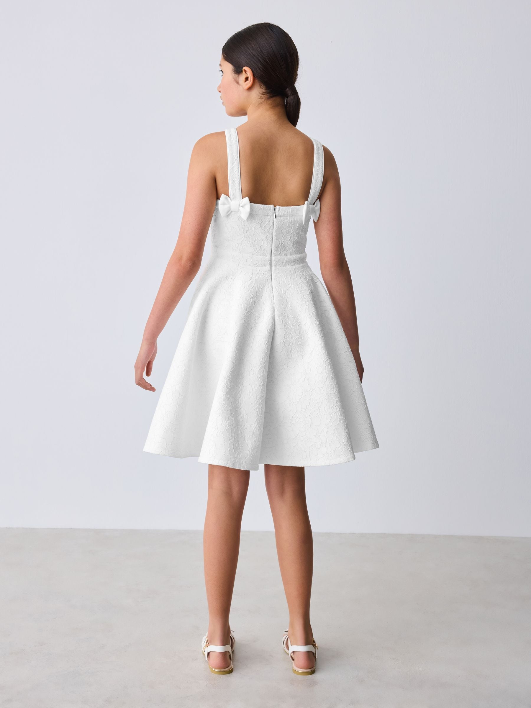 Baker by Ted Baker White Lace Bow Scuba Dress image 2